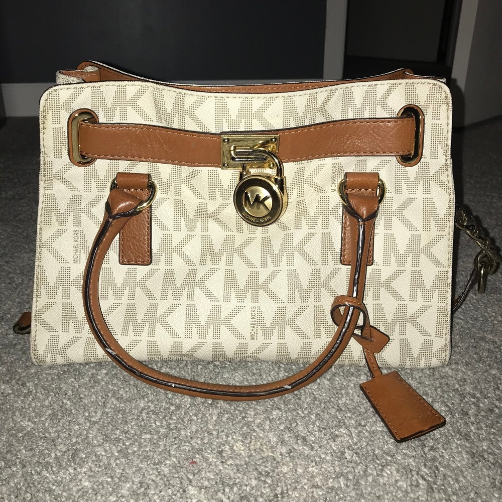 Michael Kors Leather Hamilton East West Satchel